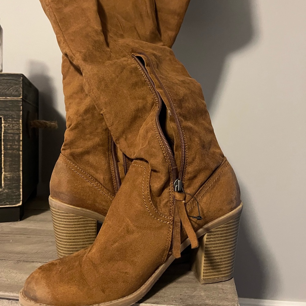 Over the knee heeled boots